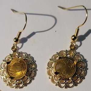 Custom Drop 24k Gold plate earrings, your design choice